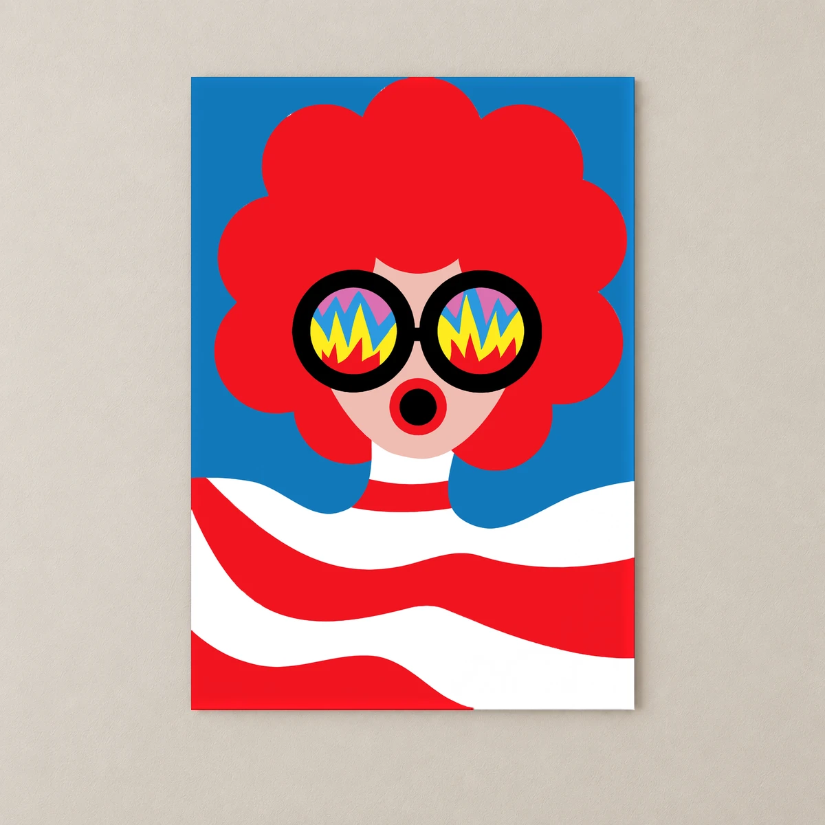 Renkli Gözlüklü Pop Art Kadın Poster