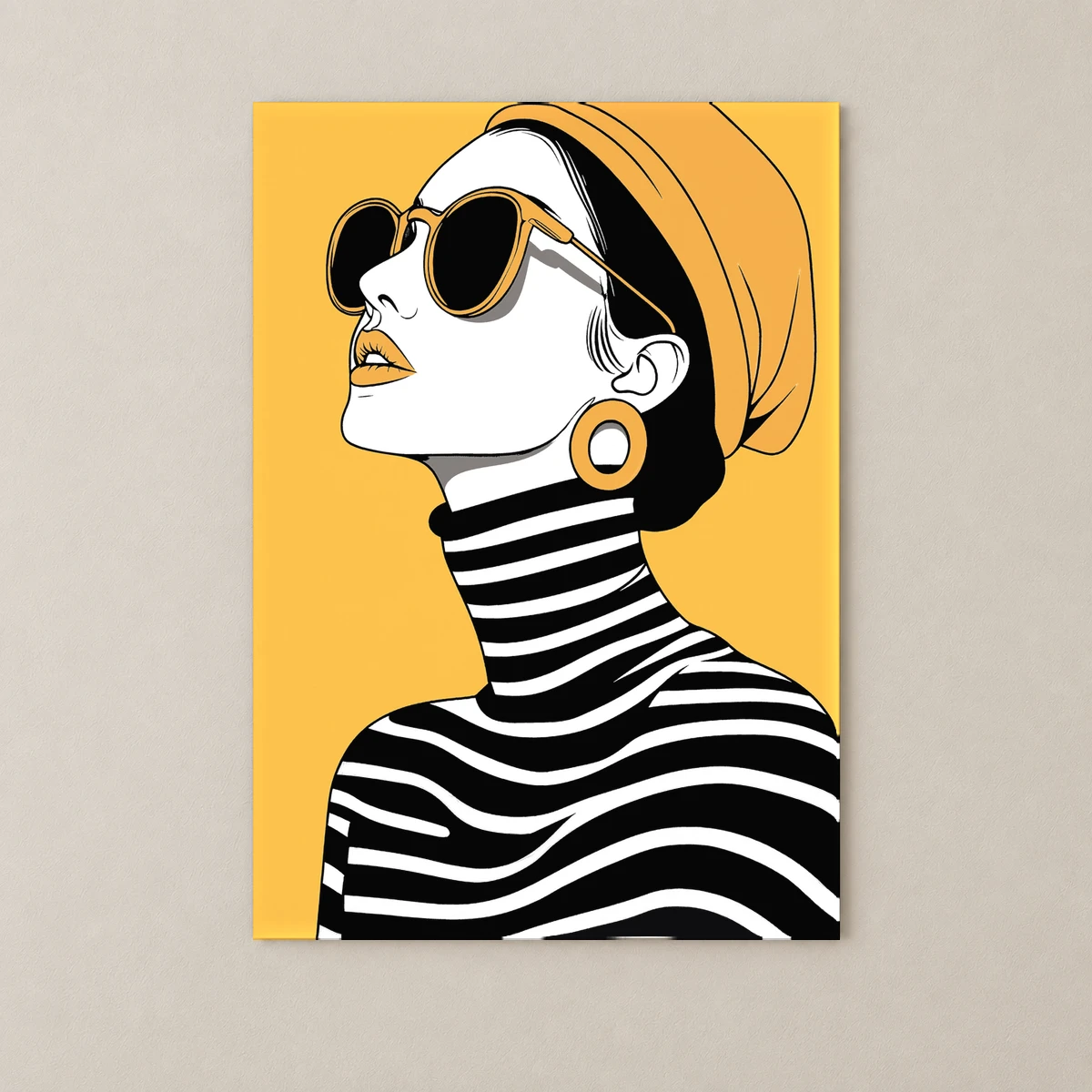Turuncu Şapkalı Pop Art Kadın Poster