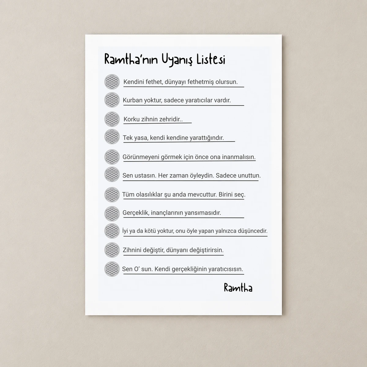Ramtha’nın Uyanış Listesi Poster