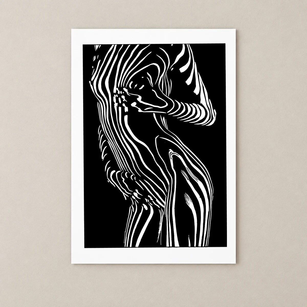 Zebra Çizgilerinde Kadın Poster