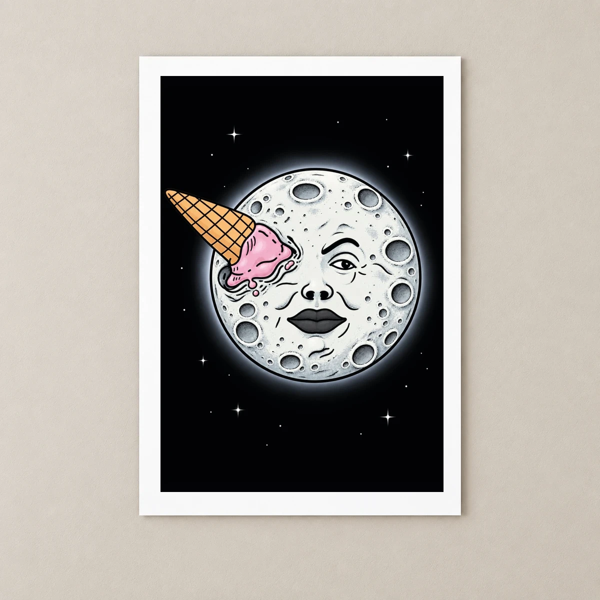 An ice cream to the Moon Poster