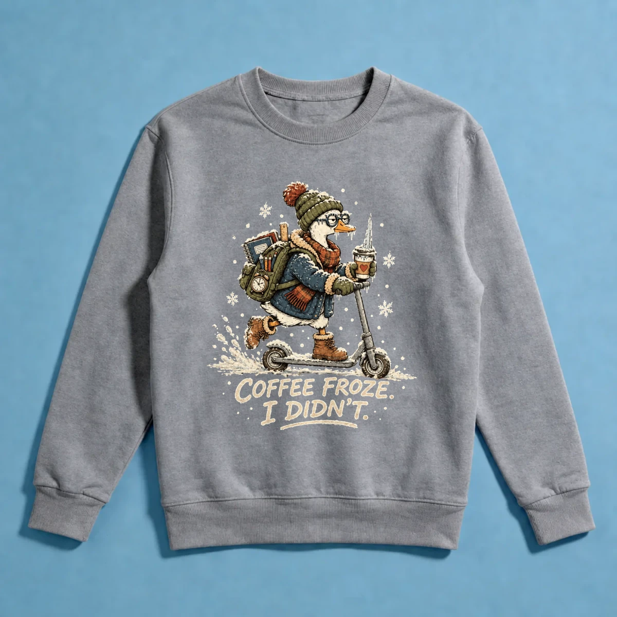 Kahve Dondu, Ben Donmadım – Kışlık Scooter Kazı Sweatshirt